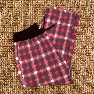 Calvin Klein plaid pajama bottoms size Large pink black and white